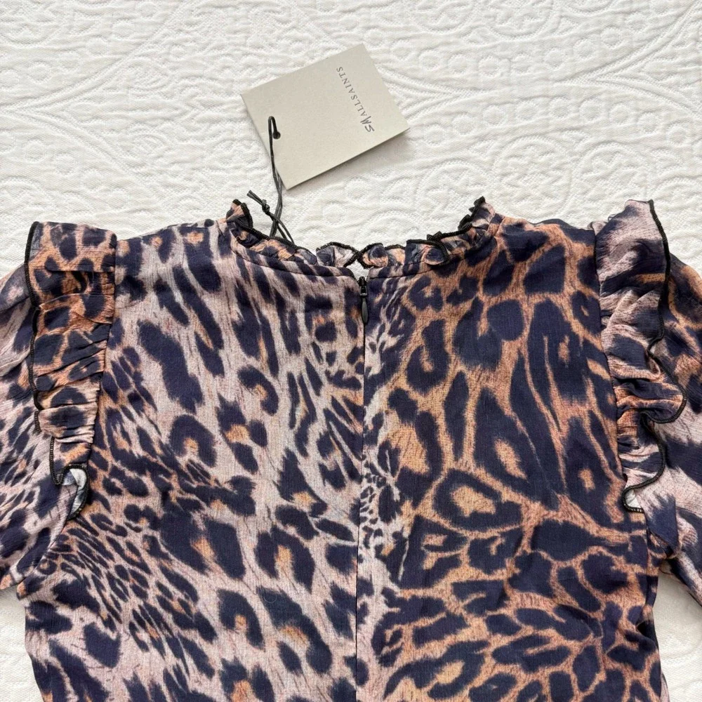 smALLSAINTS Girls' Leopard Tiered Dress (9-10‎ Years)